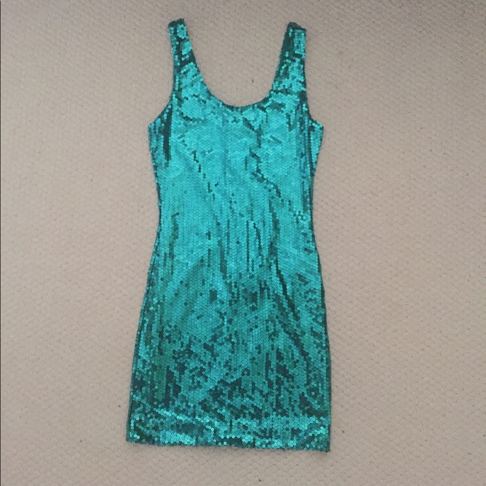 Charlotte Russe Aqua Sequin Dress